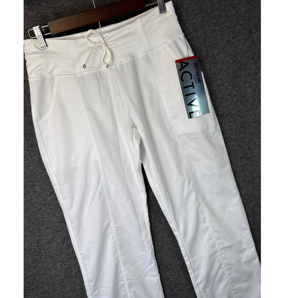 Greys Anatomy Active Barco White Scrub Pants Low Rise Wide Waist 4276P XSP NEW‎